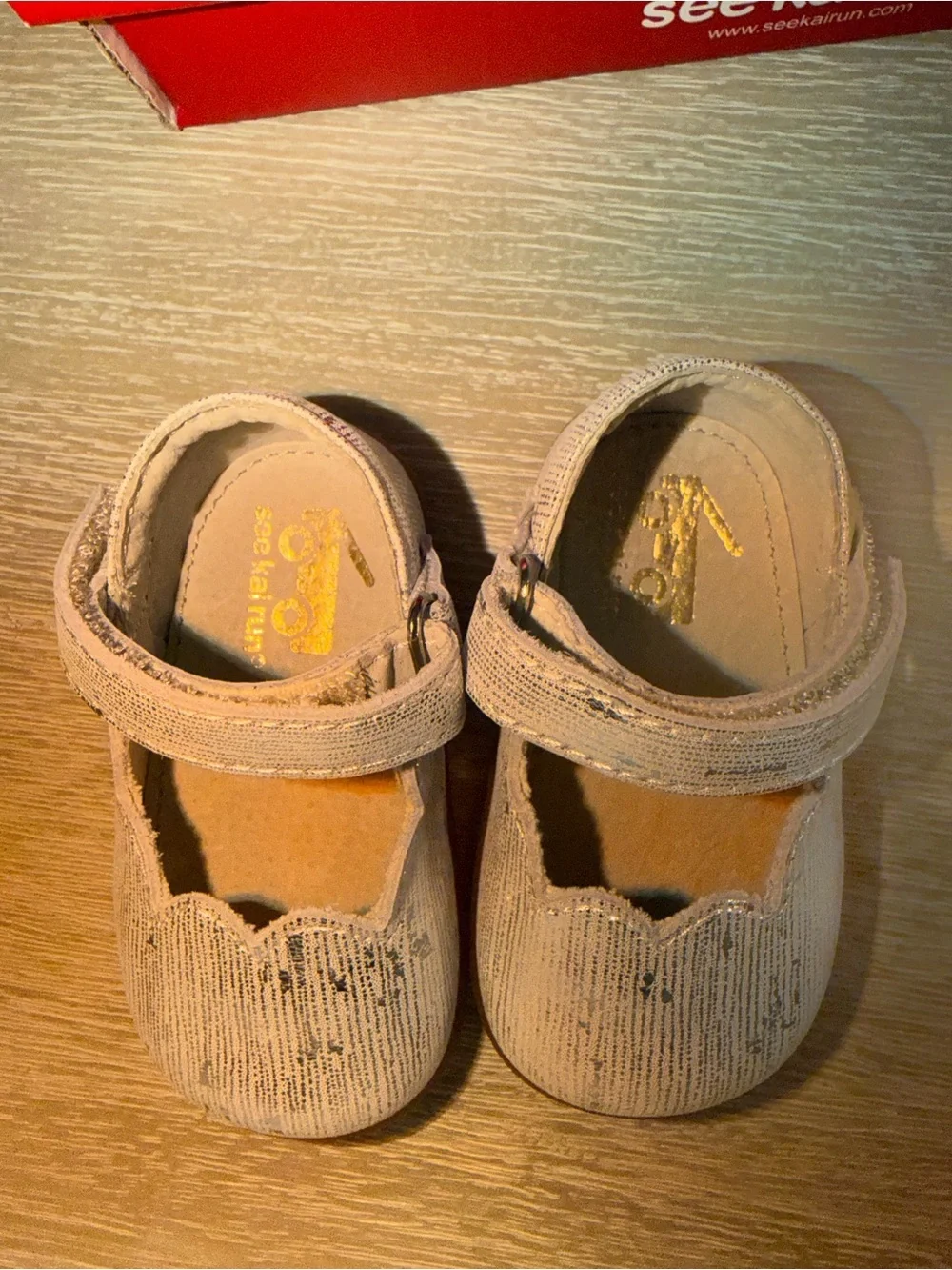 See Kai Run Silver Mary Jane Shoes size 3 New with Box
